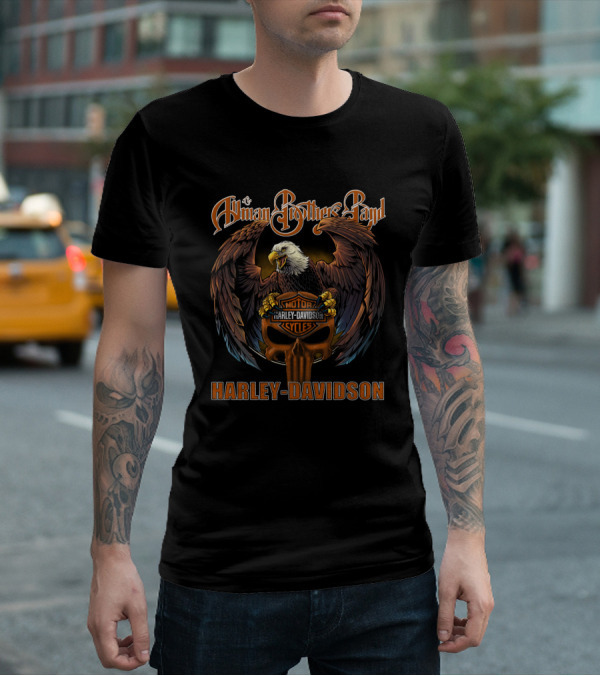 Allman Brothers Band Harley Davidson Motorcycles Eagle T-Shirt