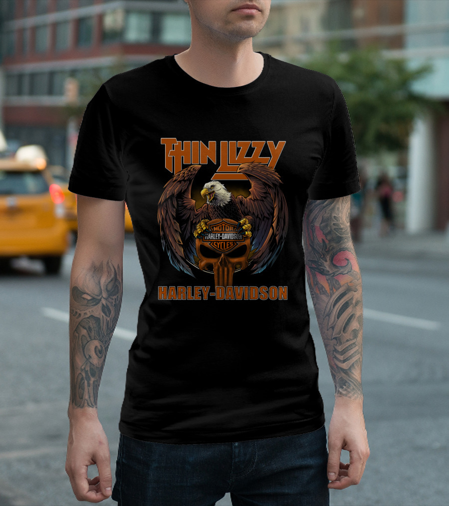 Thin Lizzy Harley Davidson Motorcycles Eagle T-Shirt