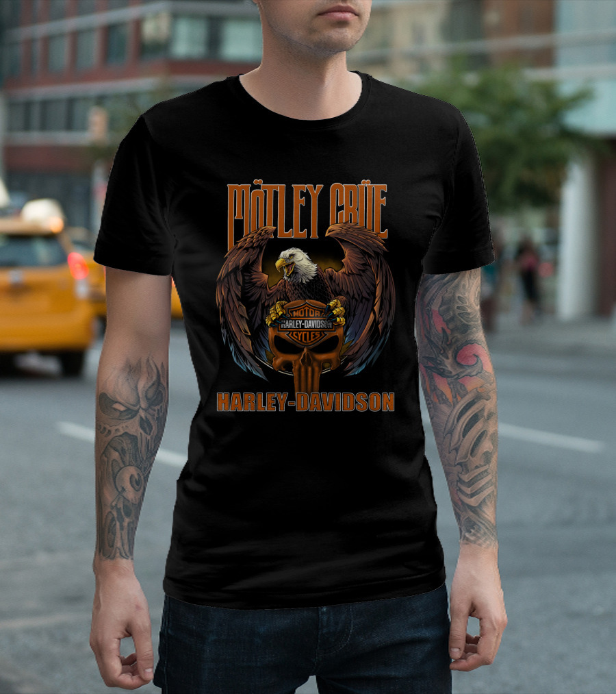Mötley Crüe Harley Davidson Eagle Motor Cycles T-Shirt
