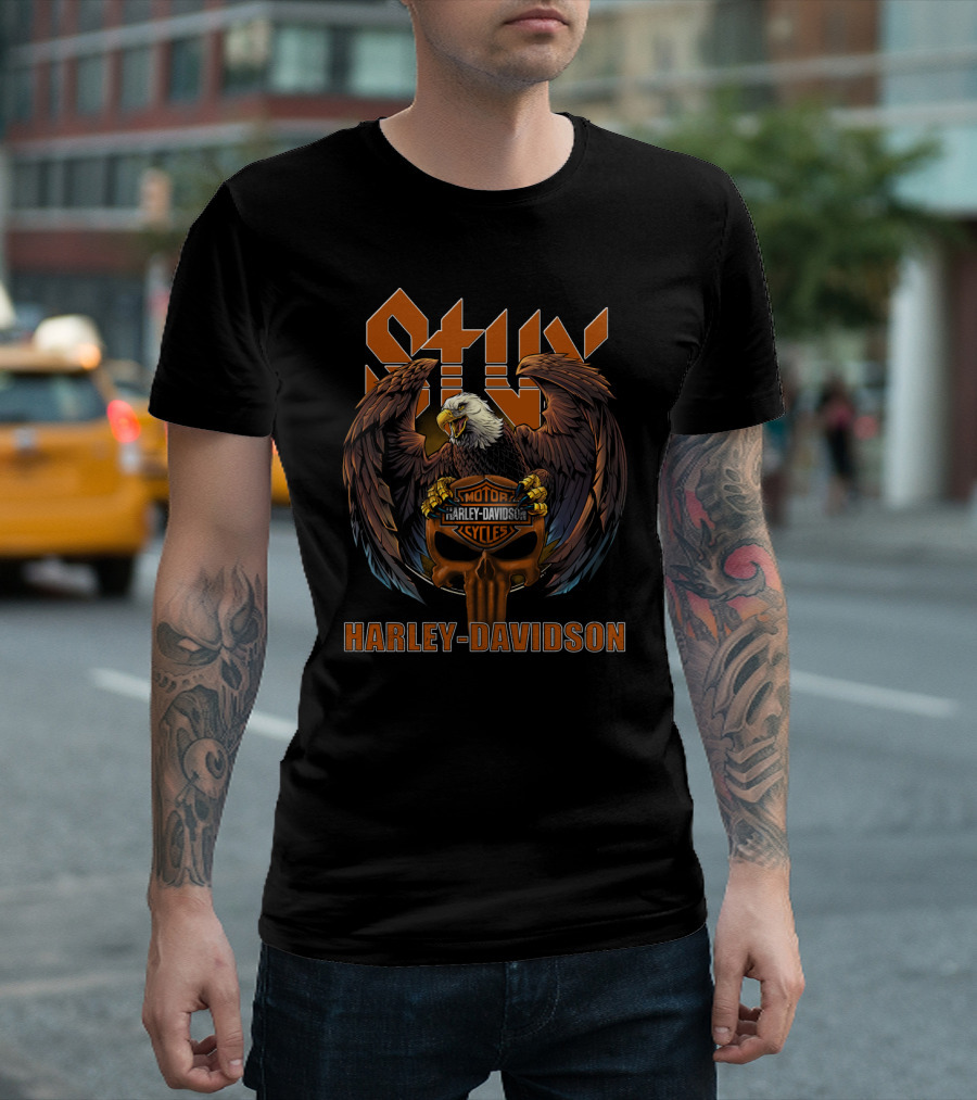 Styx Eagle Harley Davidson Motor Cycles T-Shirt