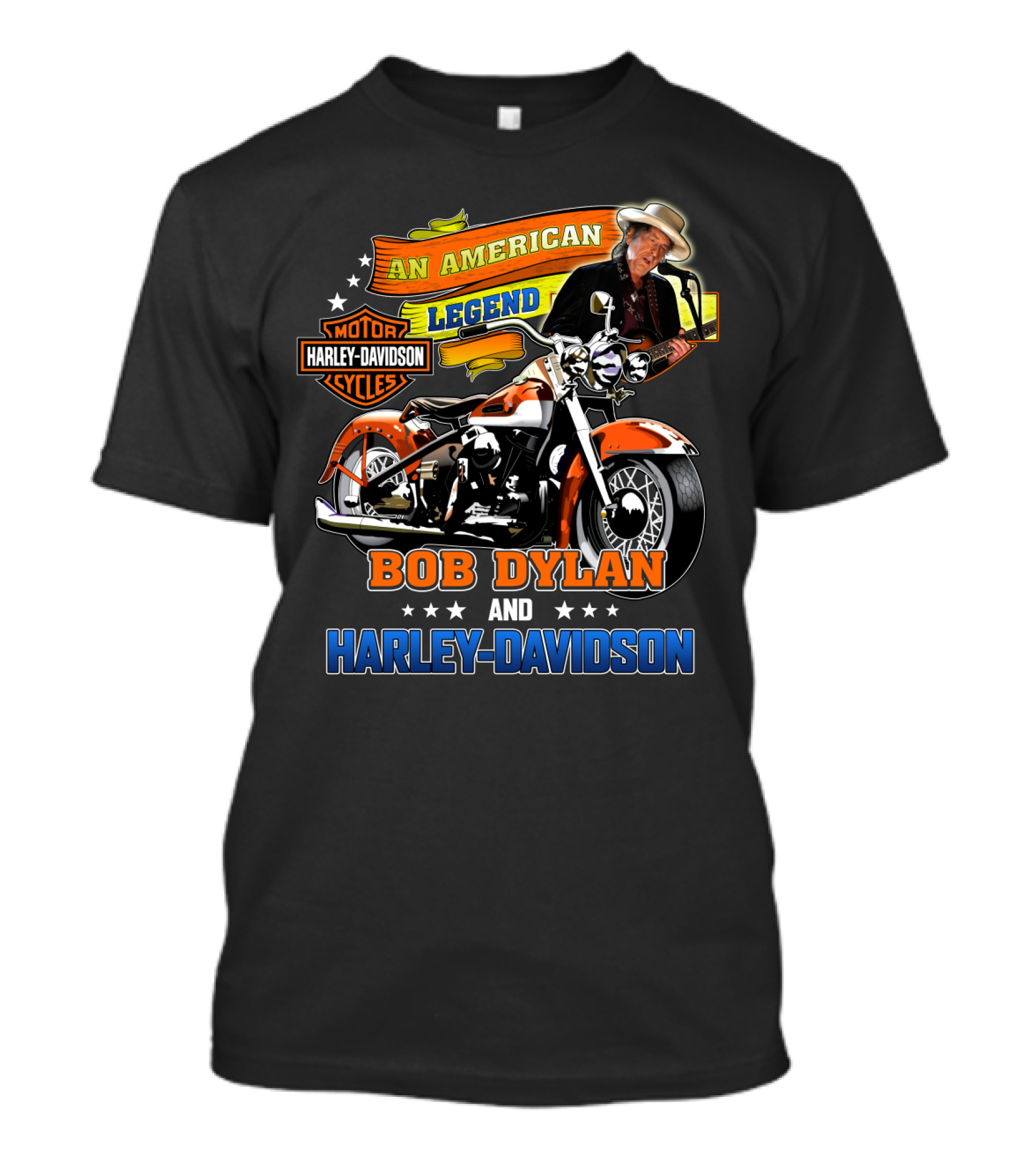 Bob Dylan And Harley Davidson An American Legend T-Shirt