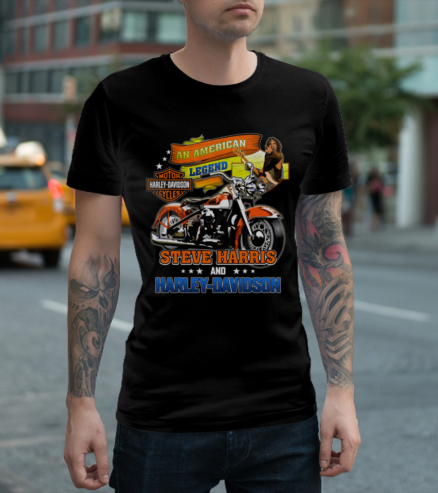 An American Legend Steve Harris And Harley Davidson T-Shirt