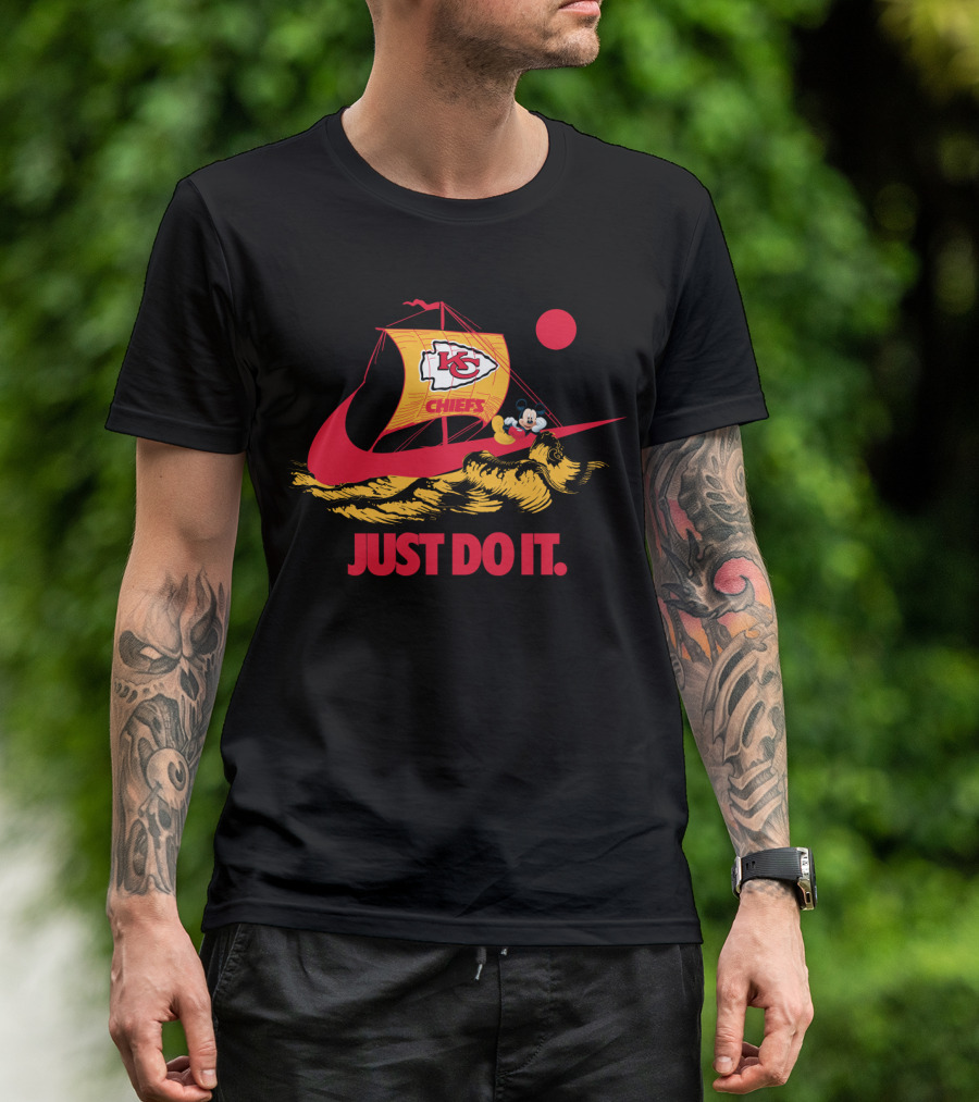 Kansas City Chiefs Nike Just Do It Mickey Mouse Sailboat T-Shirt