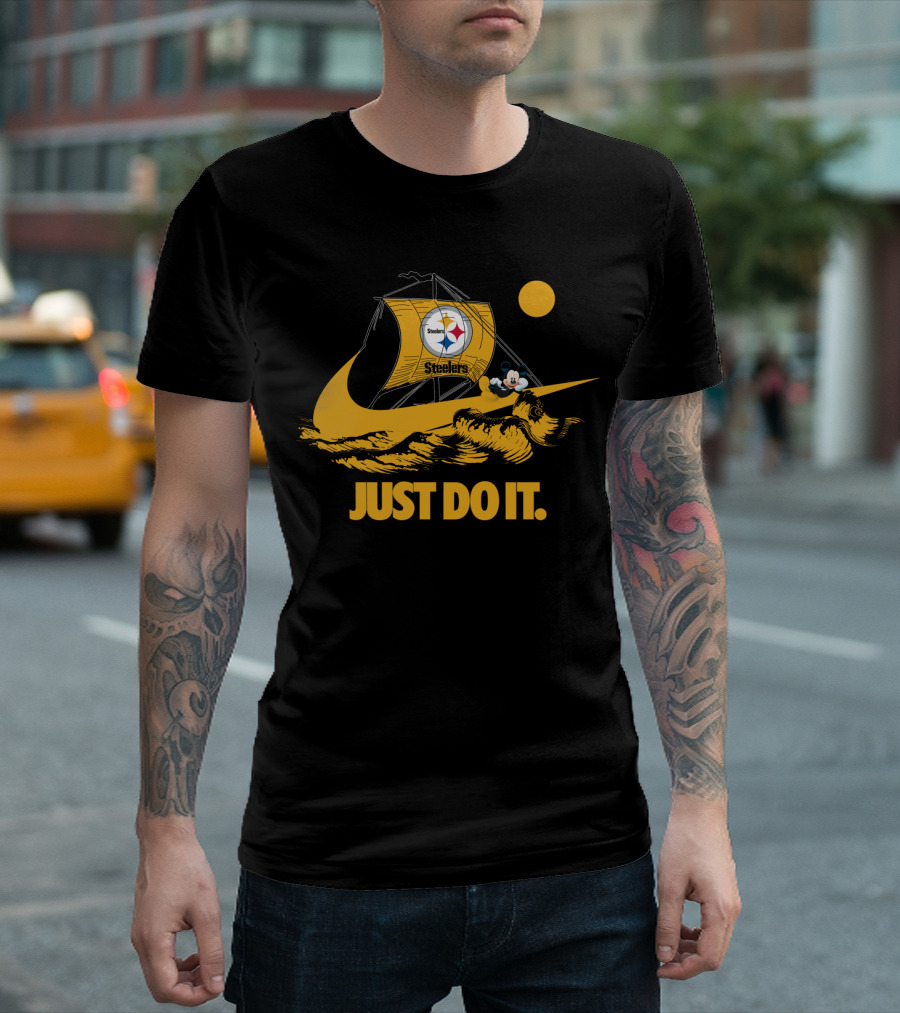 Just Do It Pittsburgh Steelers Nike Mickey Sailboat T-Shirt