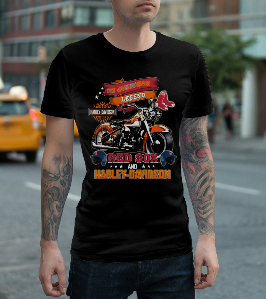 An American Legend Red Sox And Harley Davidson T-Shirt