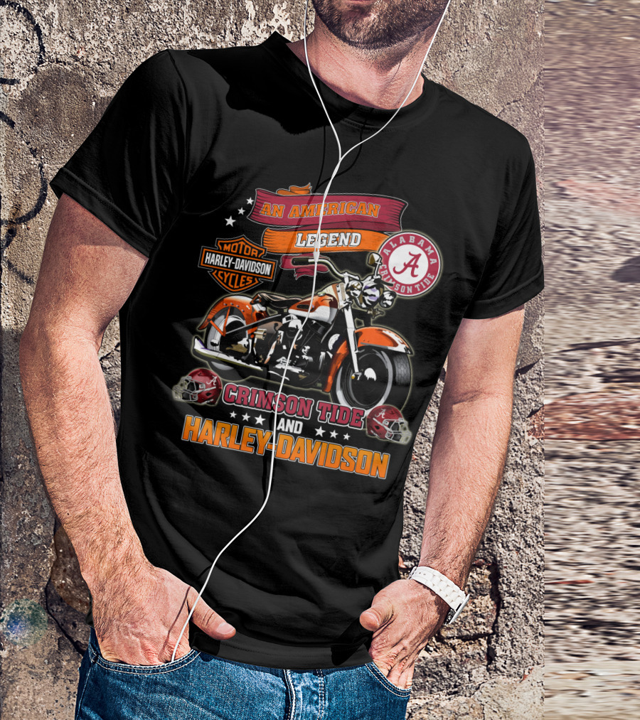 Alabama Crimson Tide An American Legend Harley Davidson Motorcycles T-Shirt