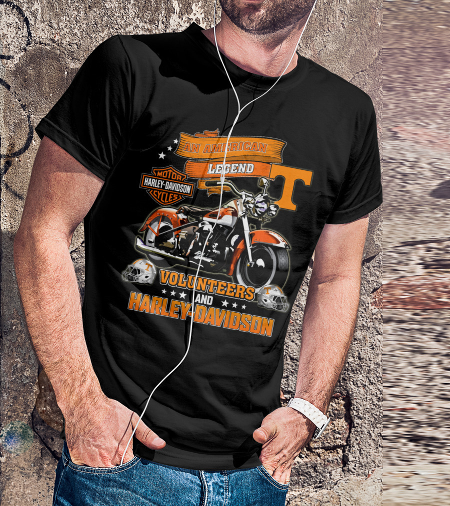 Tennessee Volunteers An American Legend Volunteers And Harley Davidson T-Shirt