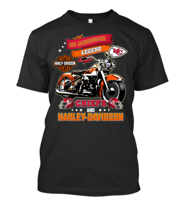 An American Legend Kansas City Chiefs And Harley Davidson T-Shirt