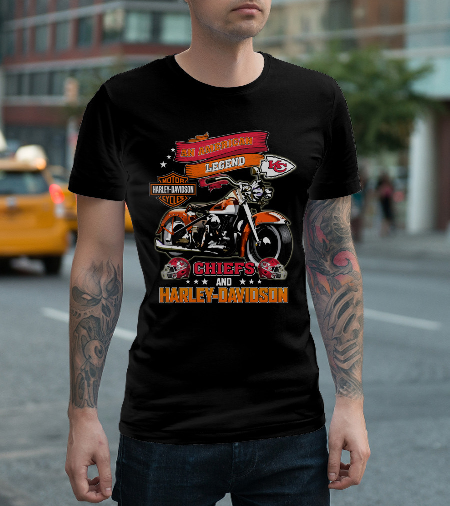 An American Legend Kansas City Chiefs And Harley Davidson T-Shirt