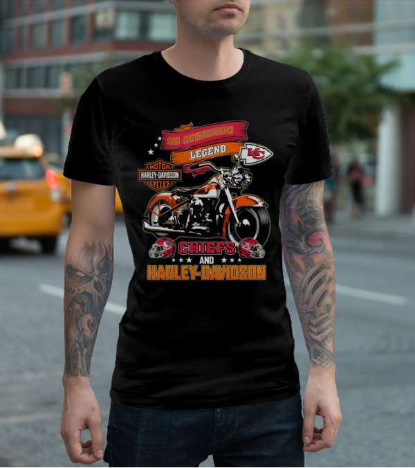 An American Legend Kansas City Chiefs And Harley Davidson T-Shirt