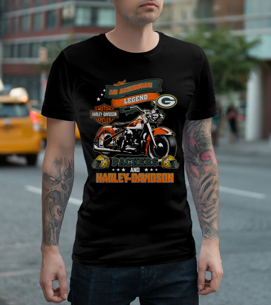 Green Bay Packers Harley Davidson An American Legend T-Shirt