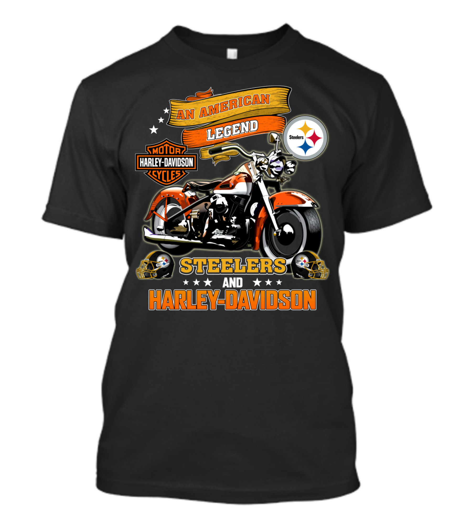 An American Legend Steelers And Harley Davidson T-Shirt