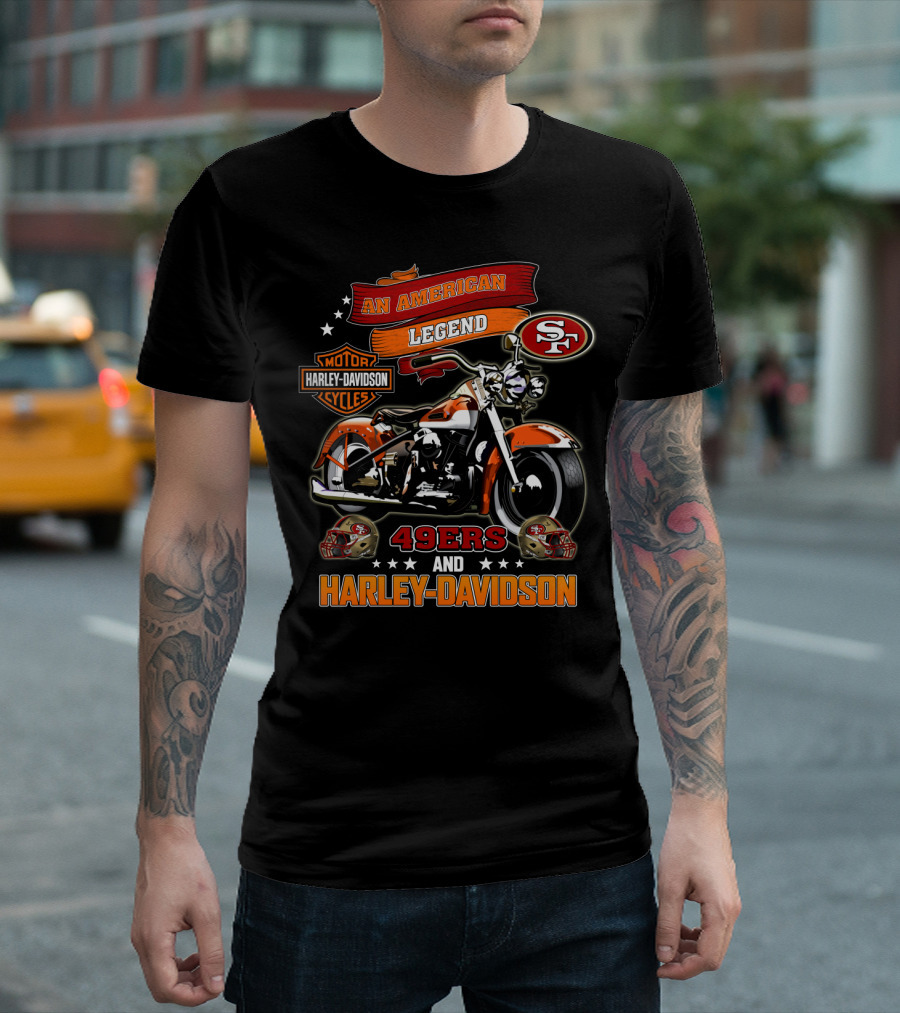 San Francisco 49ers An American Legend Harley Davidson Motorcycle T-Shirt