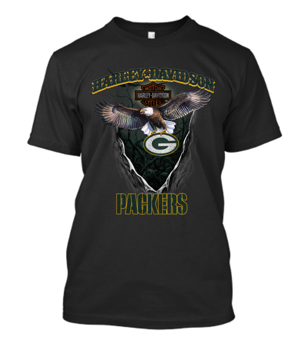 Harley Davidson Motor Cycles Green Bay Packers T-Shirt