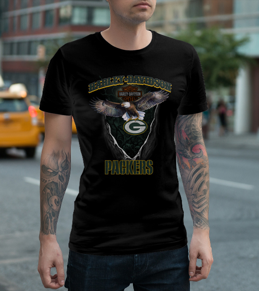 Harley Davidson Motor Cycles Green Bay Packers T-Shirt