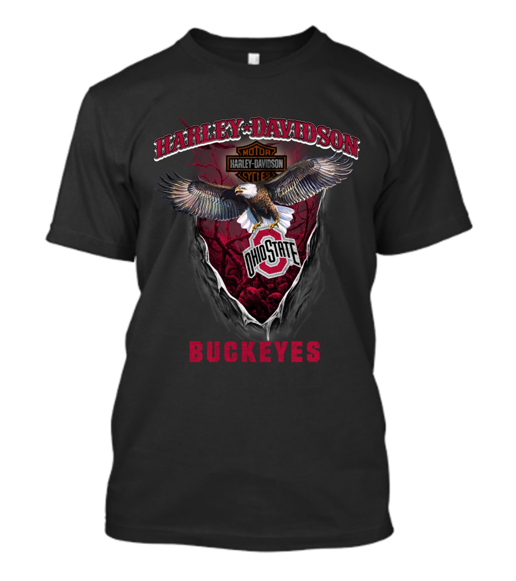 Harley Davidson Motor Harley Davidson Cycles Ohio State Buckeyes Eagle T-Shirt