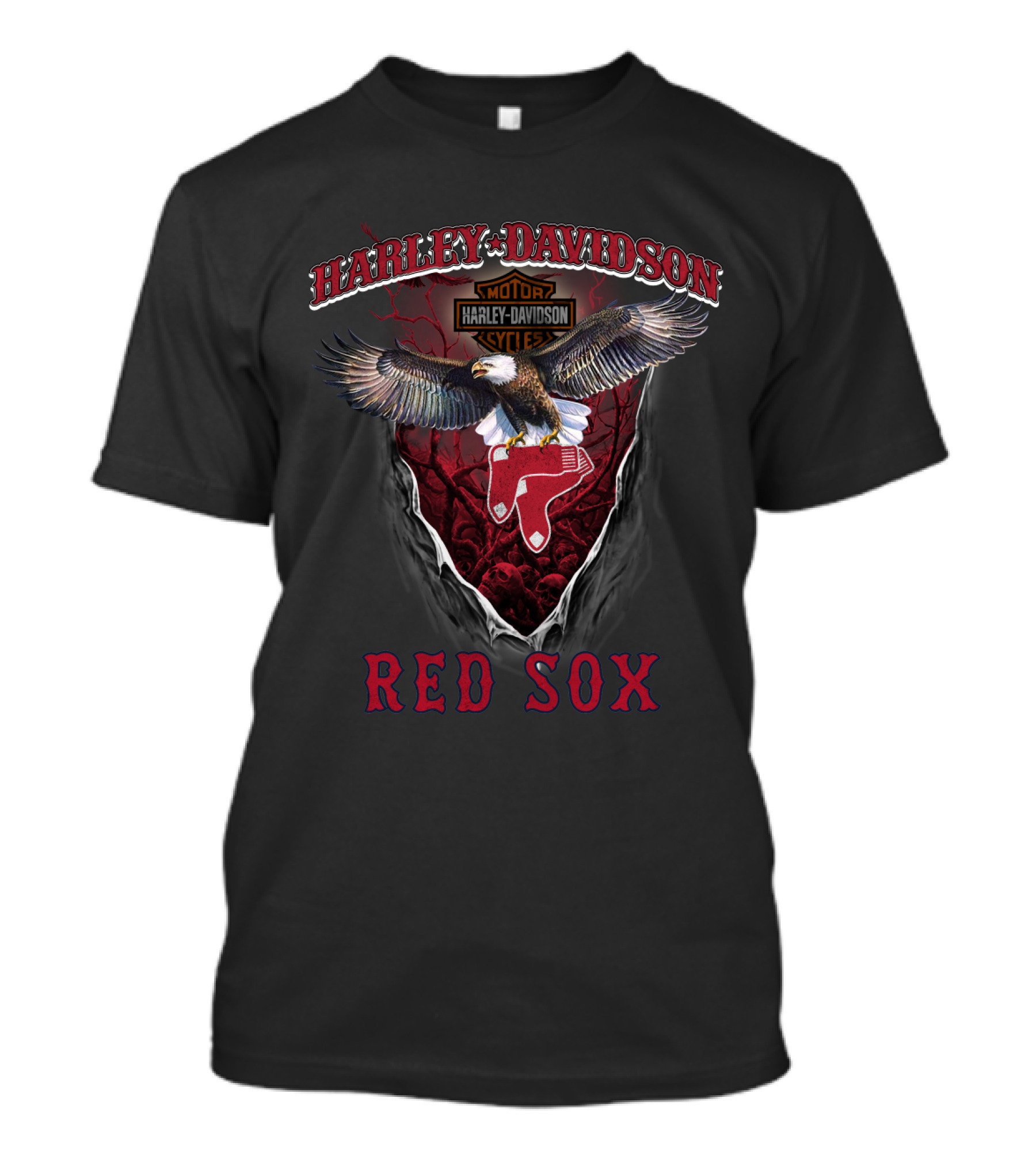 Harley Davidson Motorcycles Boston Red Sox Eagle T-Shirt