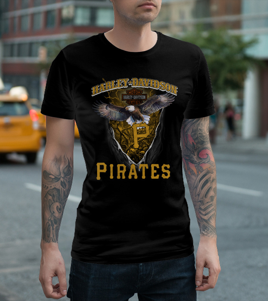 Harley Davidson Motorcycles Pittsburgh Pirates T-Shirt