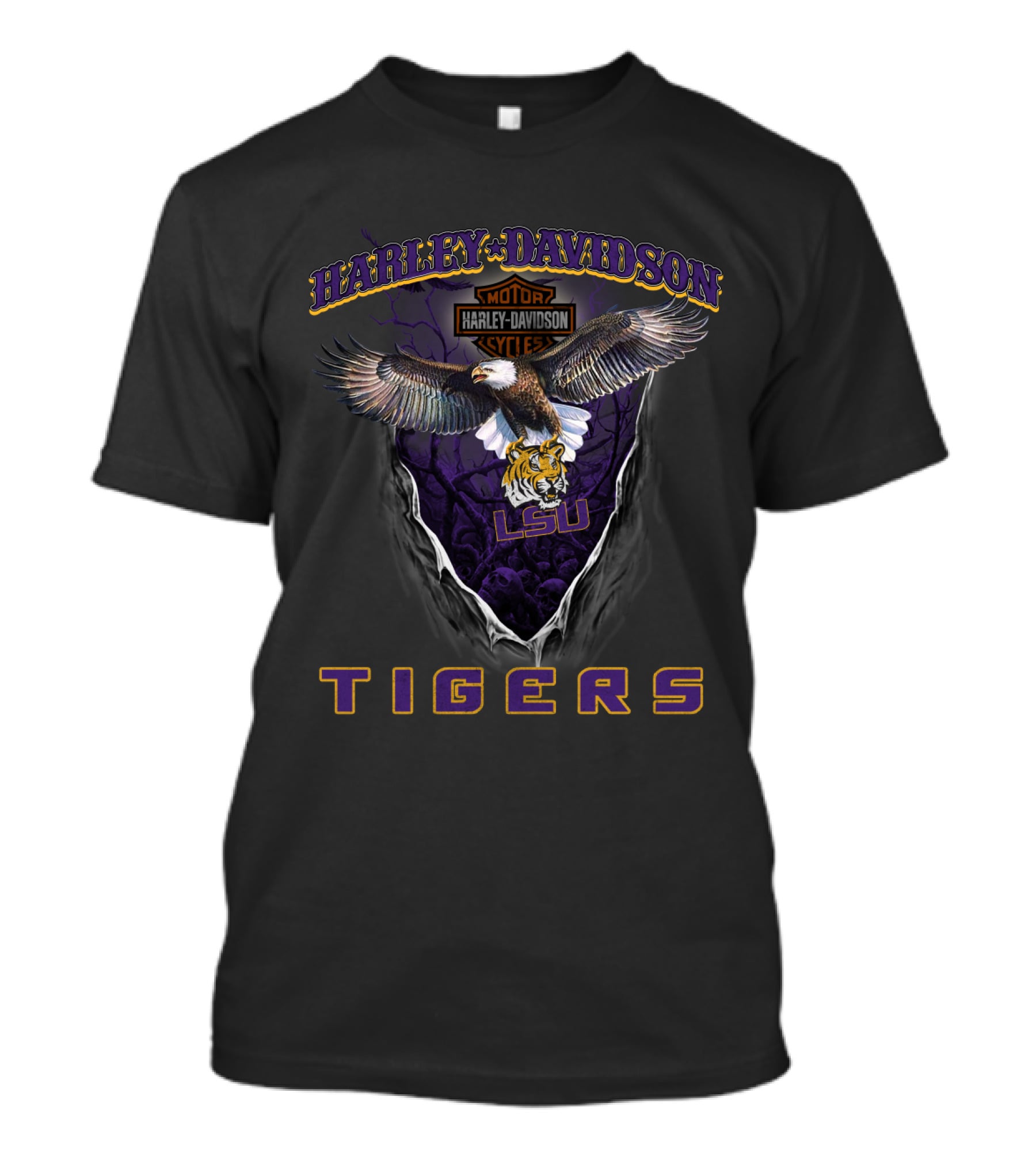 Harley Davidson Motor Lsu Tigers T-Shirt