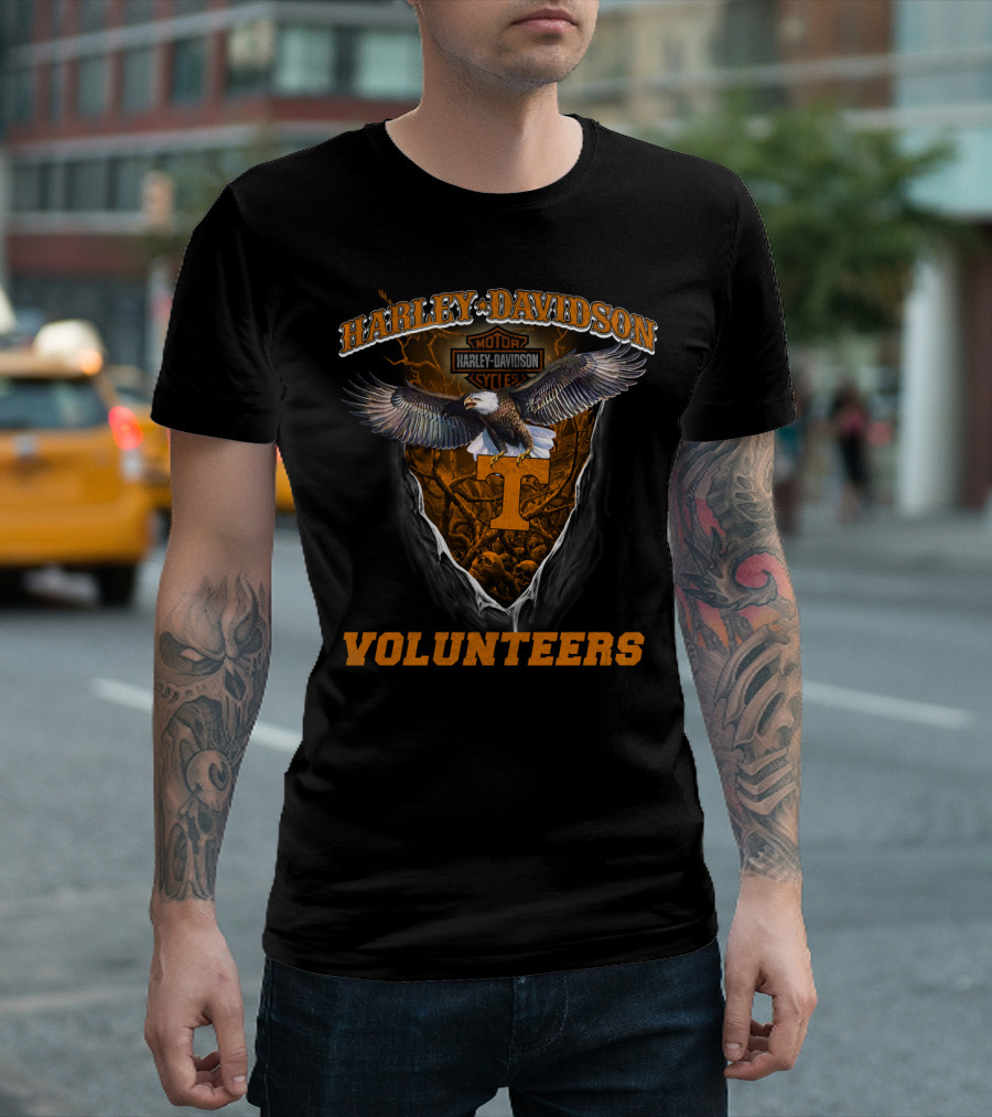 Harley Davidson Motorcycles Tennessee Volunteers Eagle Symbol T-Shirt