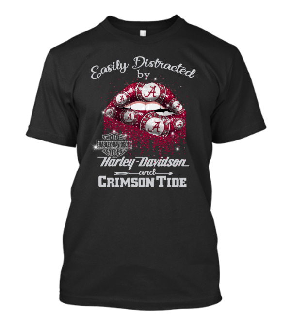 Easily Distracted By Harley Davidson And Crimson Tide T-Shirt