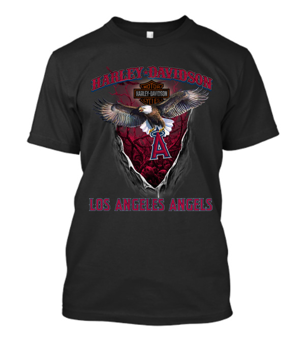 Harley Davidson Los Angeles Angels Eagle And Shield T-Shirt