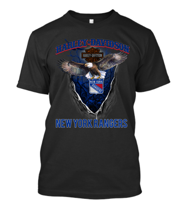 Harley Davidson Motorcycles New York Rangers Eagle T-Shirt