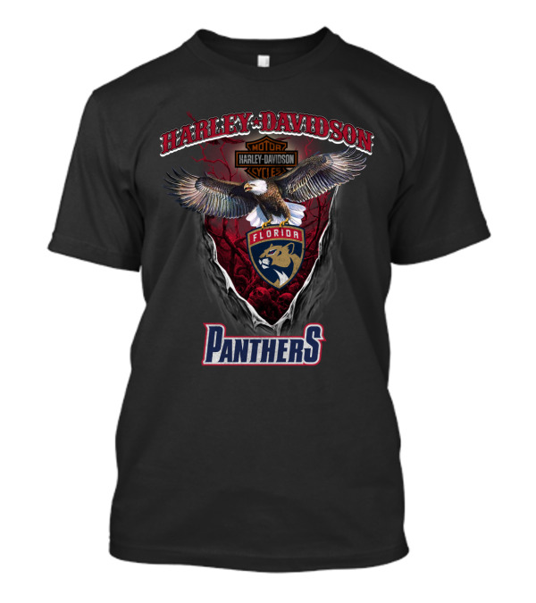 Harley Davidson Florida Panthers Nhl Motorcycle Emblem Eagle T-Shirt