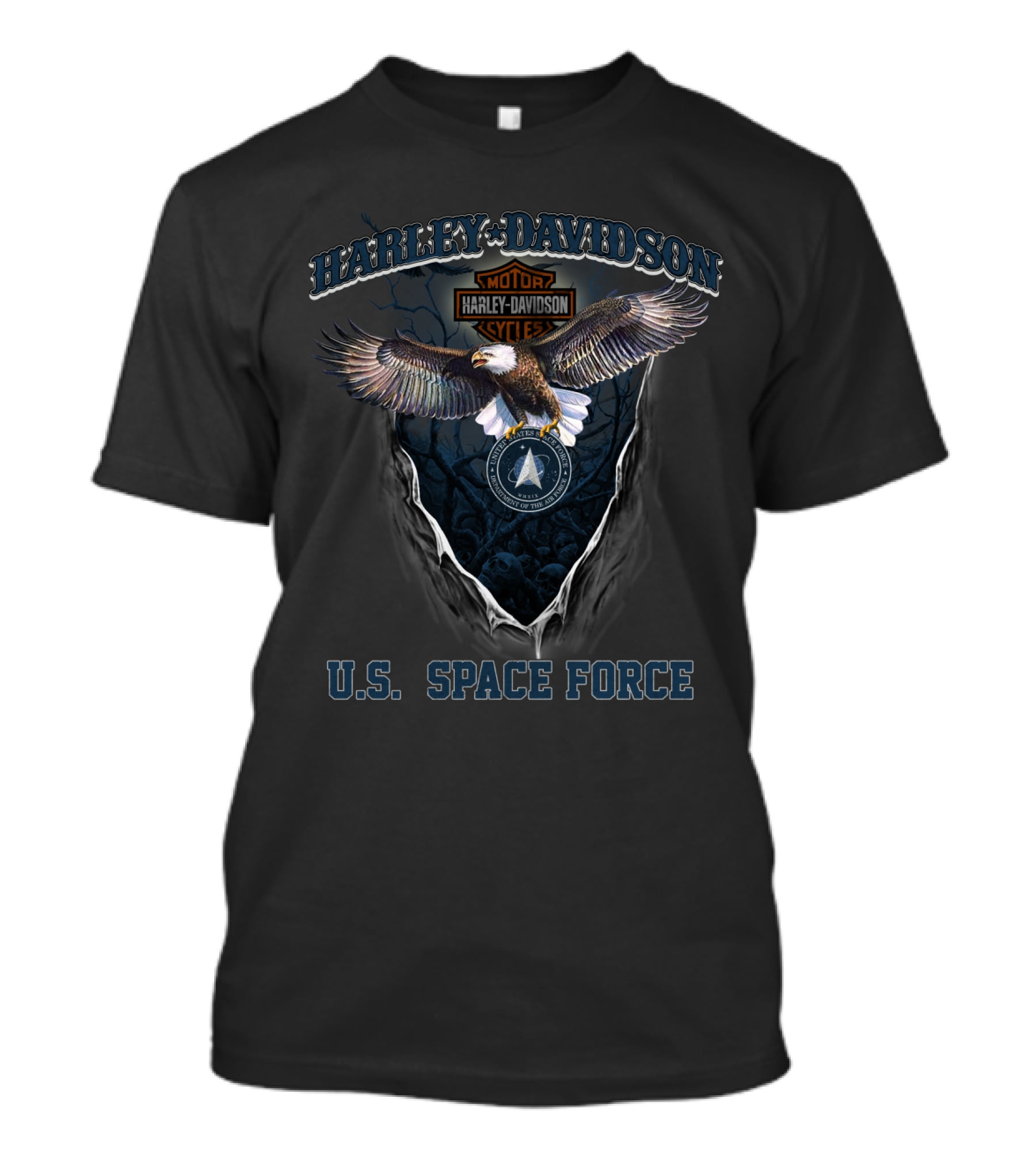 Harley Davidson U.s. Space Force Motorcycles Eagle Badge Cycles T-Shirt