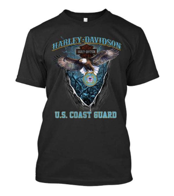 Harley Davidson U.s. Coast Guard Eagle Motor Cycles T-Shirt