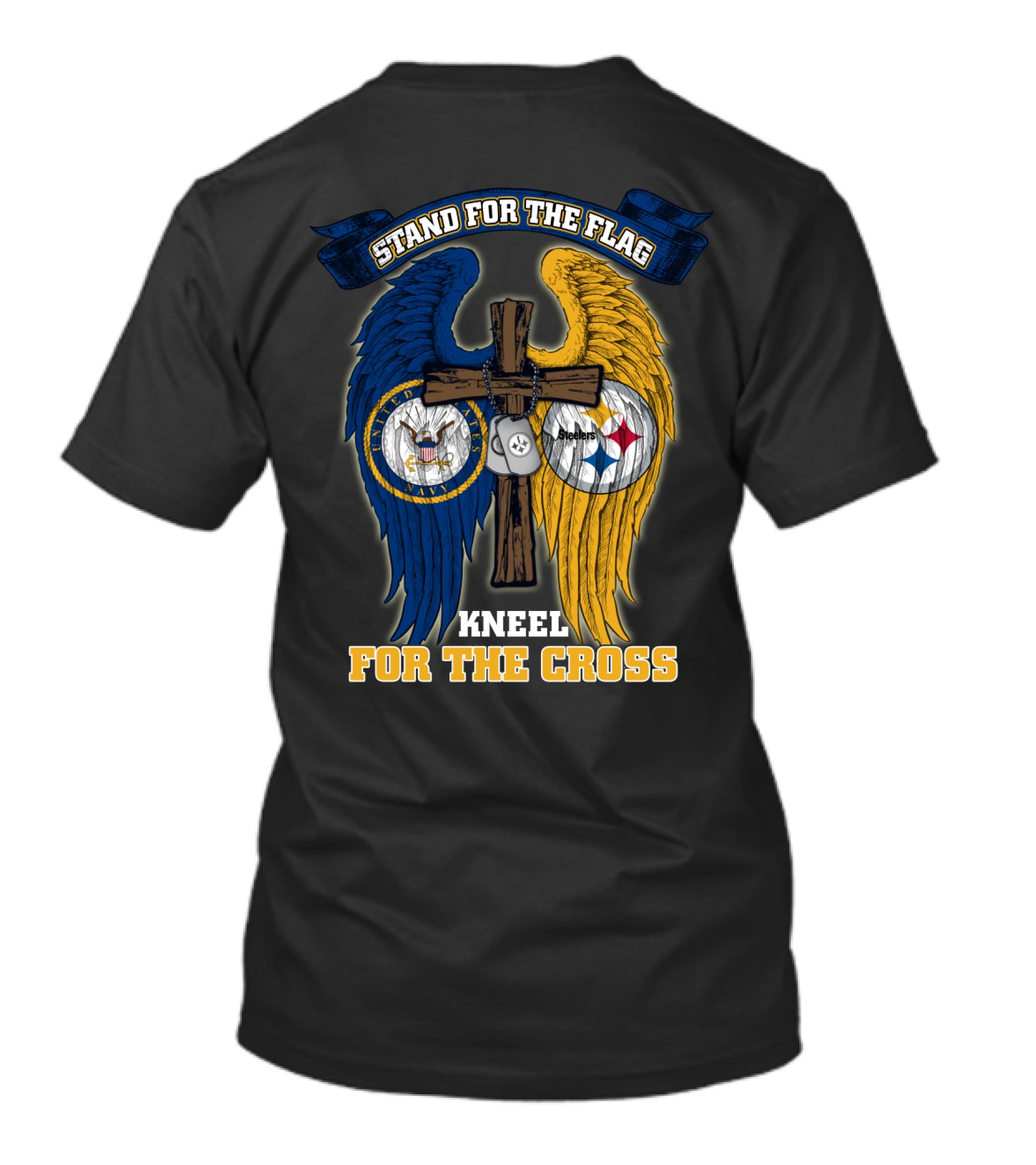 Stand For The Flag Kneel For The Cross Us Navy Pittsburgh Steelers T-Shirt