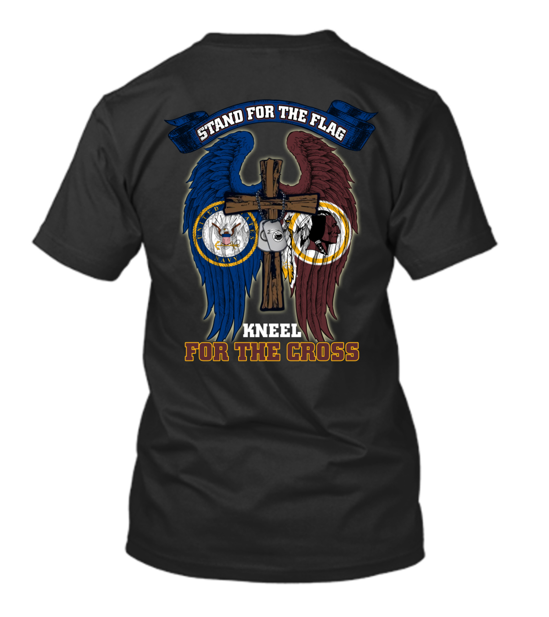 Stand For The Flag Kneel For The Cross Us Navy Nfl Washington Redskins T-Shirt
