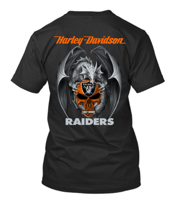 Harley Davidson Raiders Dragon Shield Motorcycles T-Shirt