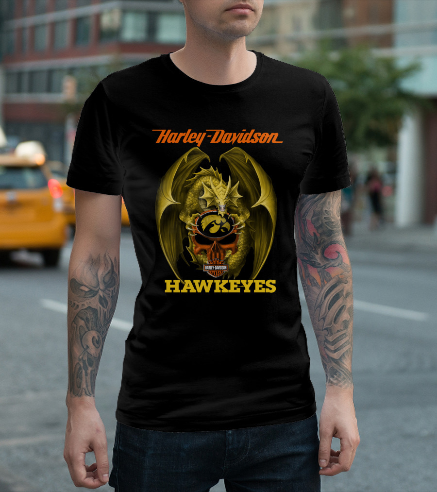 Harley Davidson Iowa Hawkeyes Dragon T-Shirt