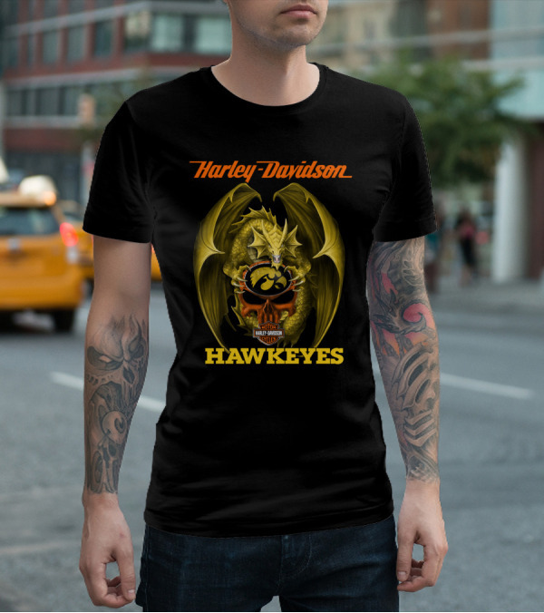 Harley Davidson Iowa Hawkeyes Dragon T-Shirt