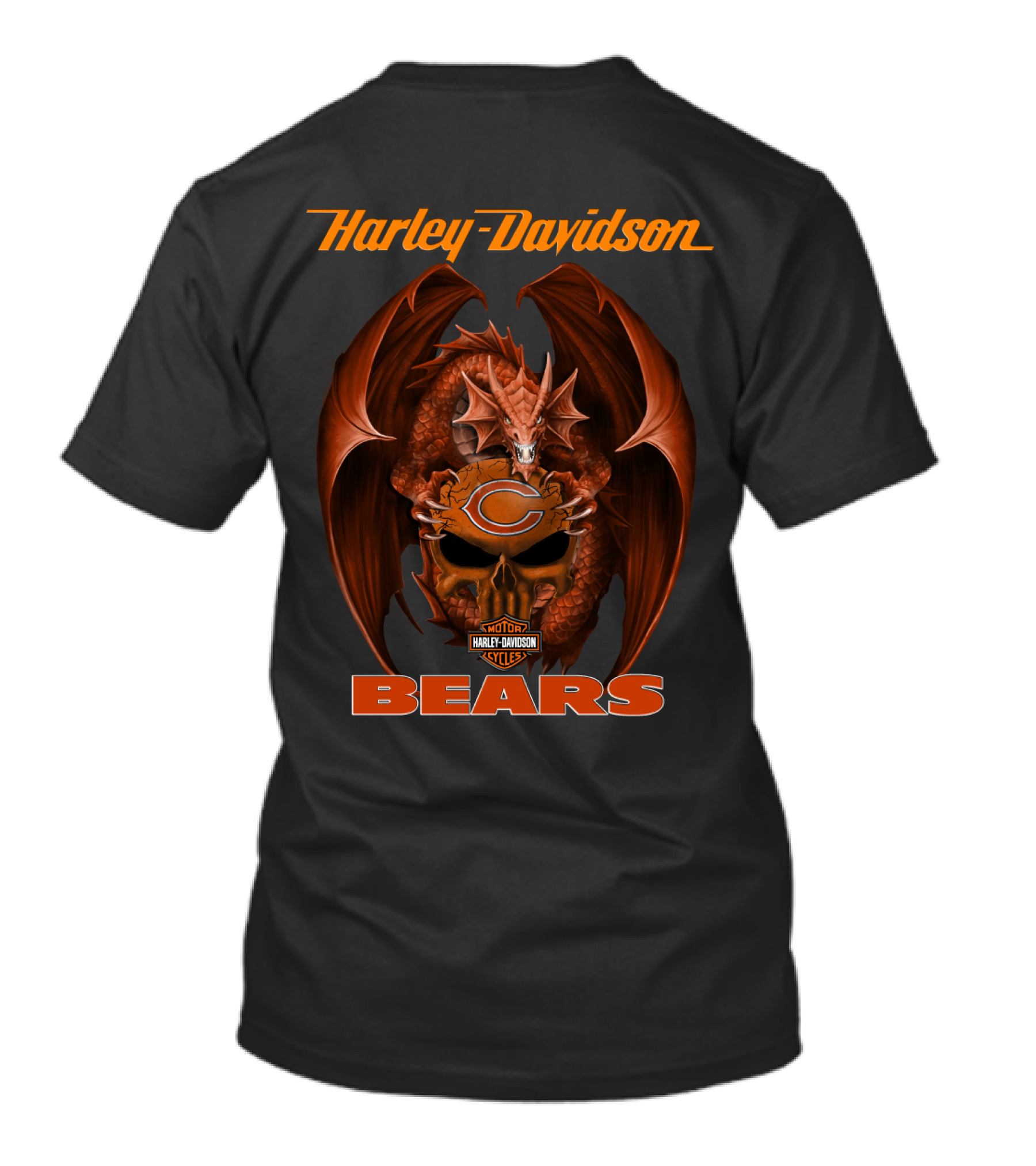 Harley Davidson Chicago Bears Dragon T-Shirt