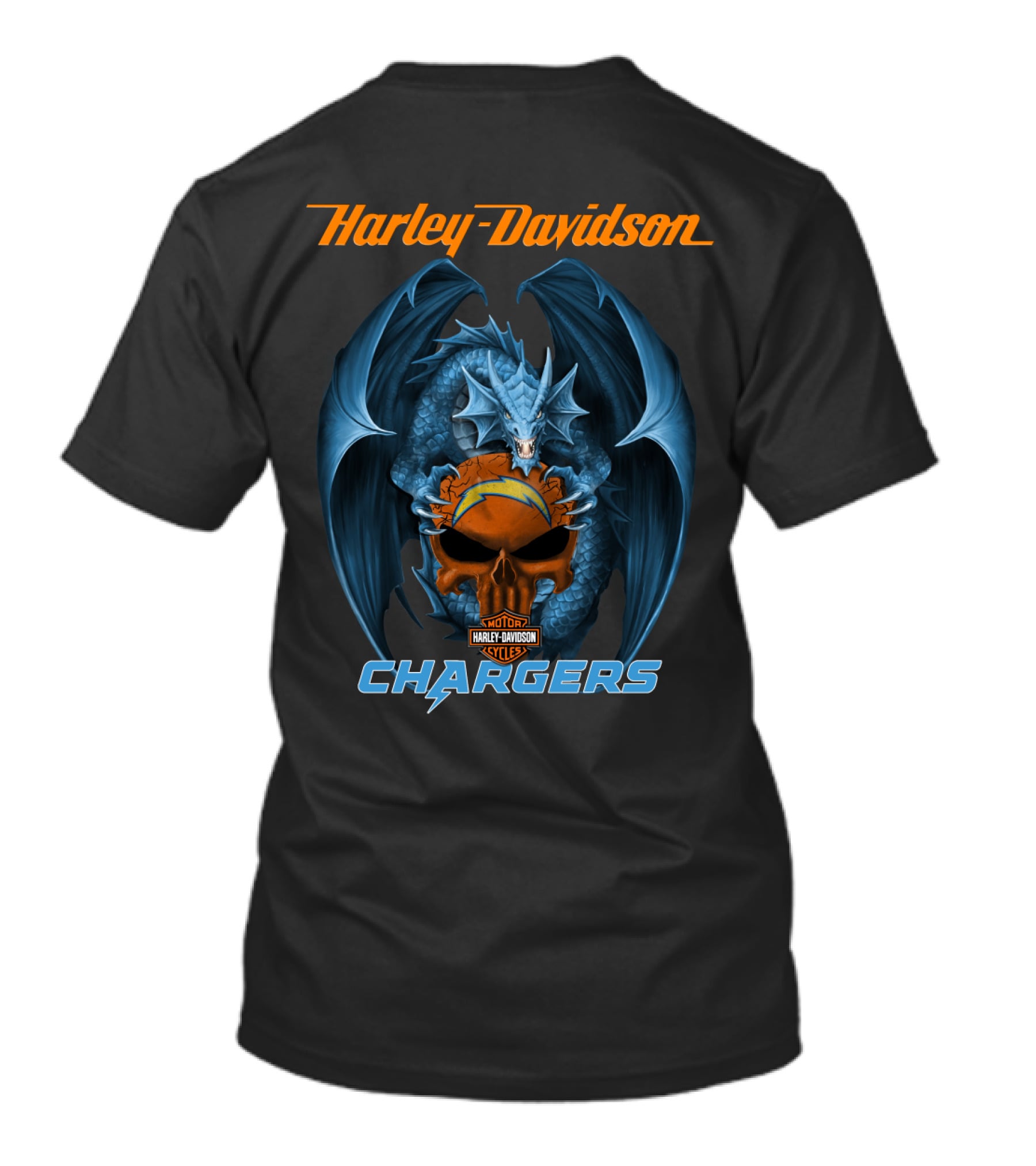 Harley Davidson Los Angeles Chargers Dragon Motorcycle T-Shirt