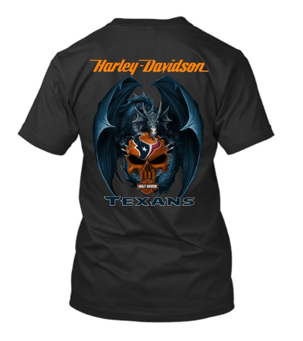 Harley Davidson Motor Cycles Houston Texans Dragon T-Shirt