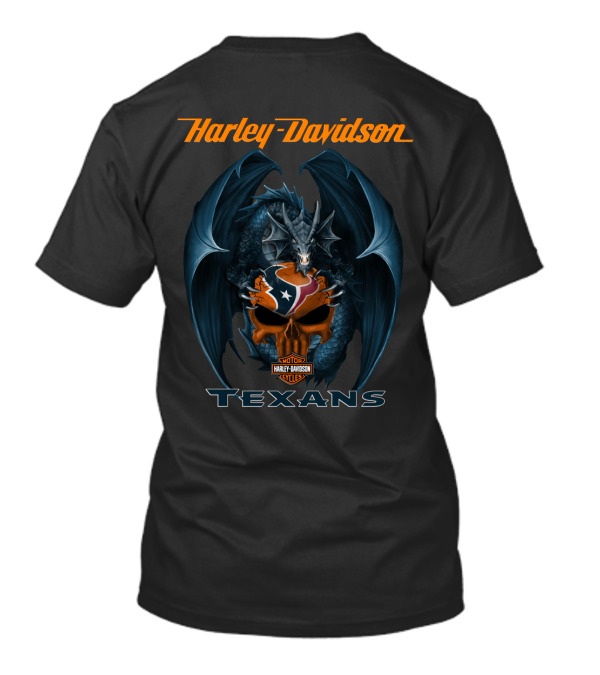 Harley Davidson Motor Cycles Houston Texans Dragon T-Shirt