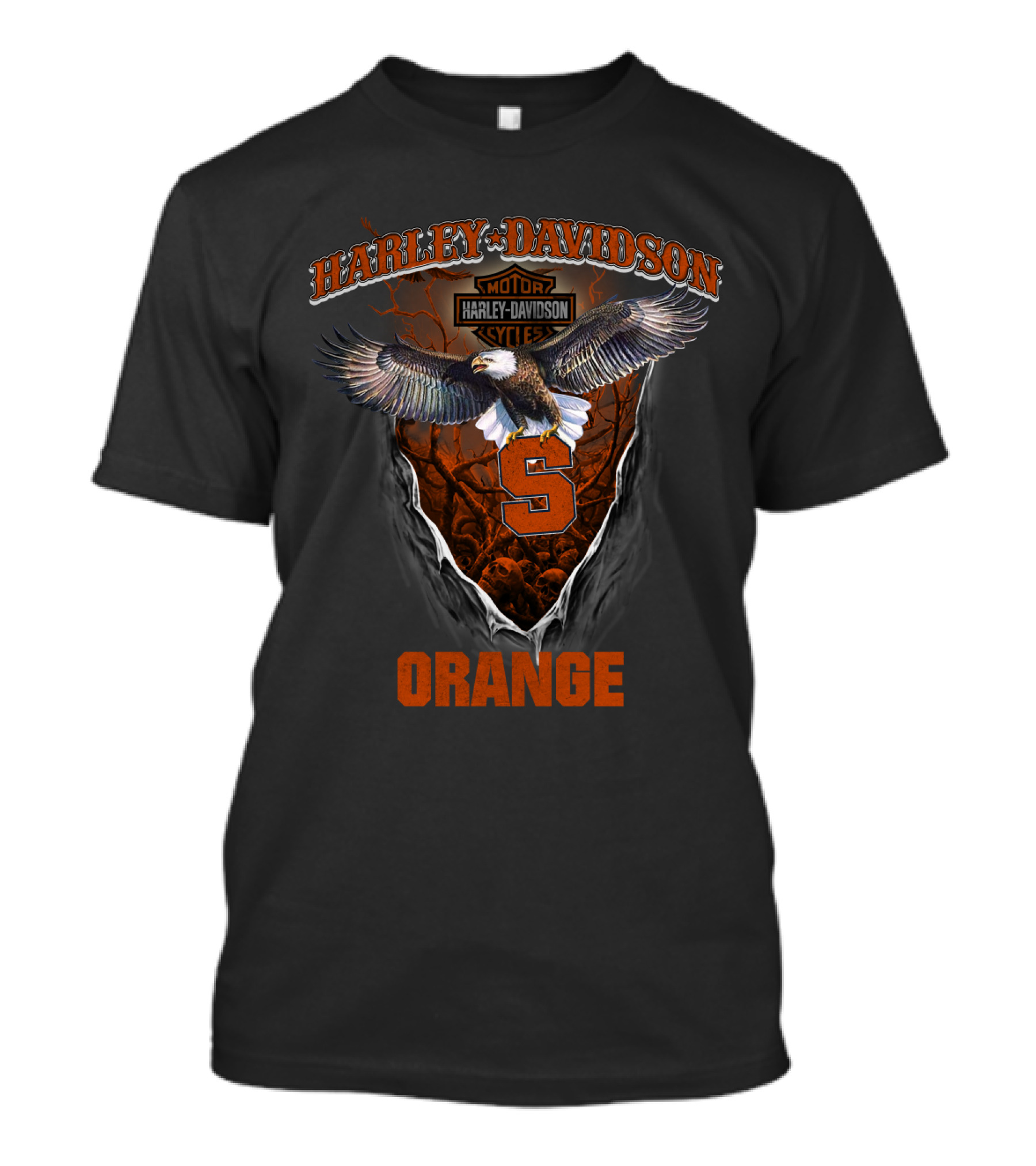 Harley Davidson Motorcycle Eagle Syracuse Orange T-Shirt