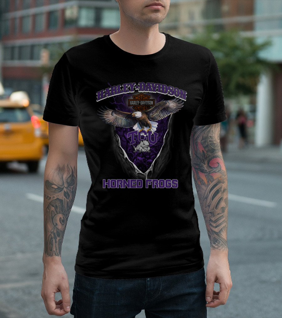 Harley Davidson Tcu Horned Frogs Eagle T-Shirt