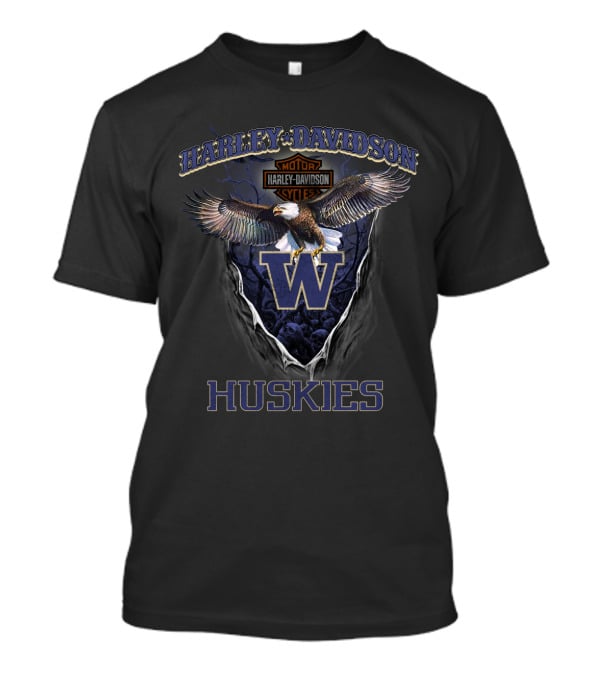 Harley Davidson Washington Huskies Eagle T-Shirt