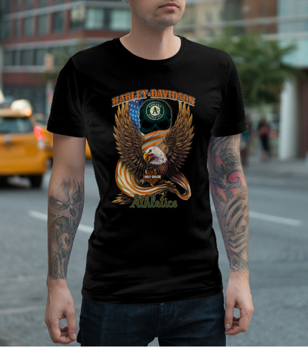 Harley Davidson Oakland Athletics American Eagle Cycles T-Shirt