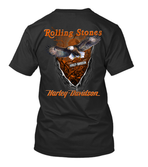 Rolling Stones Harley Davidson Eagle Motorcycles T-Shirt