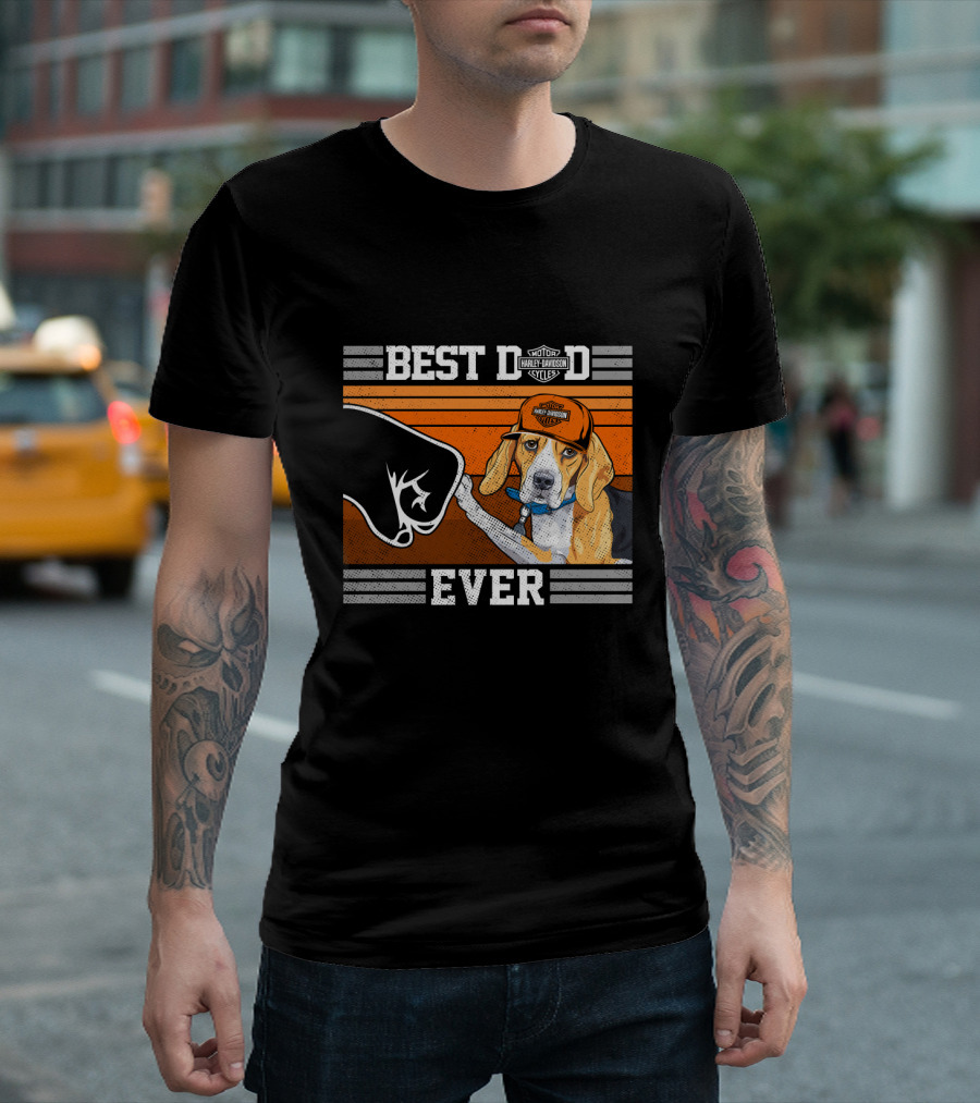 Best Dog Dad Ever Motor Harley Davidson Cycles T-Shirt