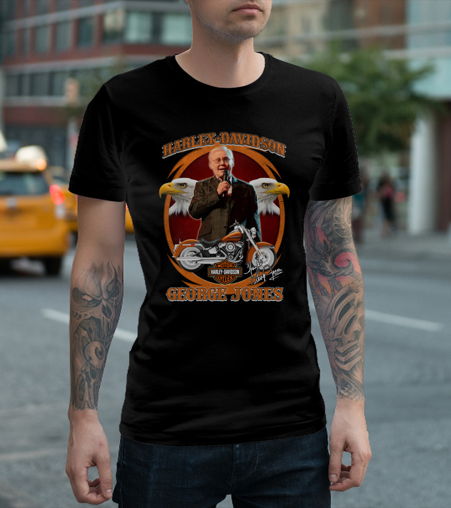 Harley Davidson Motor Cycles George Jones Eagle Motorcycle T-Shirt