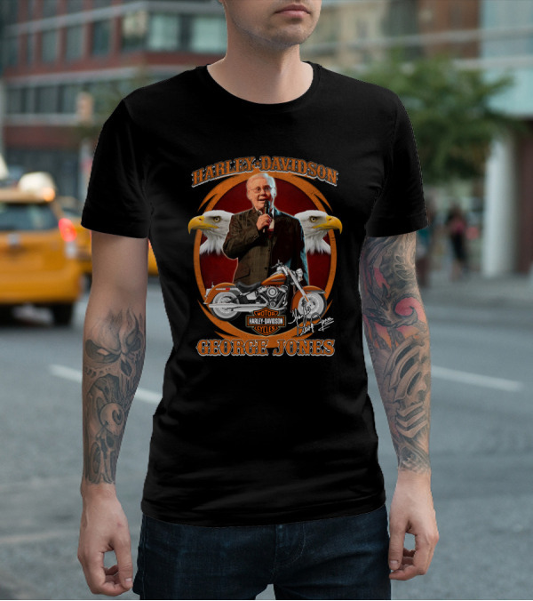 Harley Davidson Motor Cycles George Jones Eagle Motorcycle T-Shirt