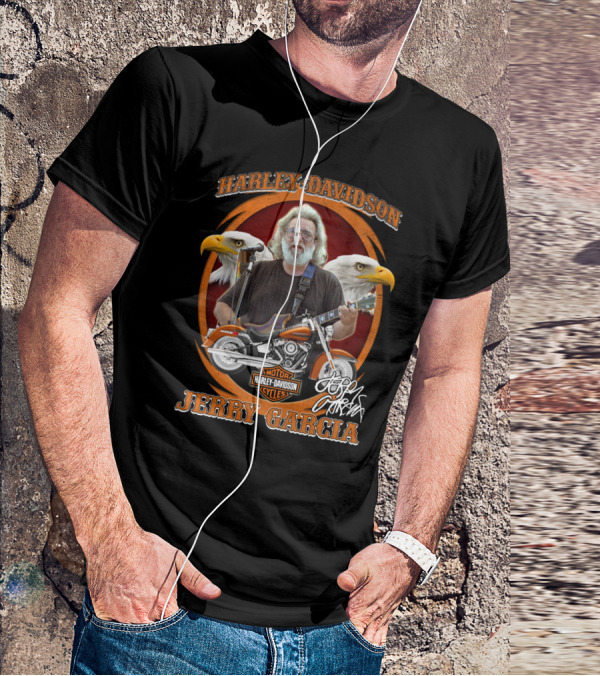 Harley Davidson Motor Cycles Jerry Garcia Motorcycle Eagles T-Shirt