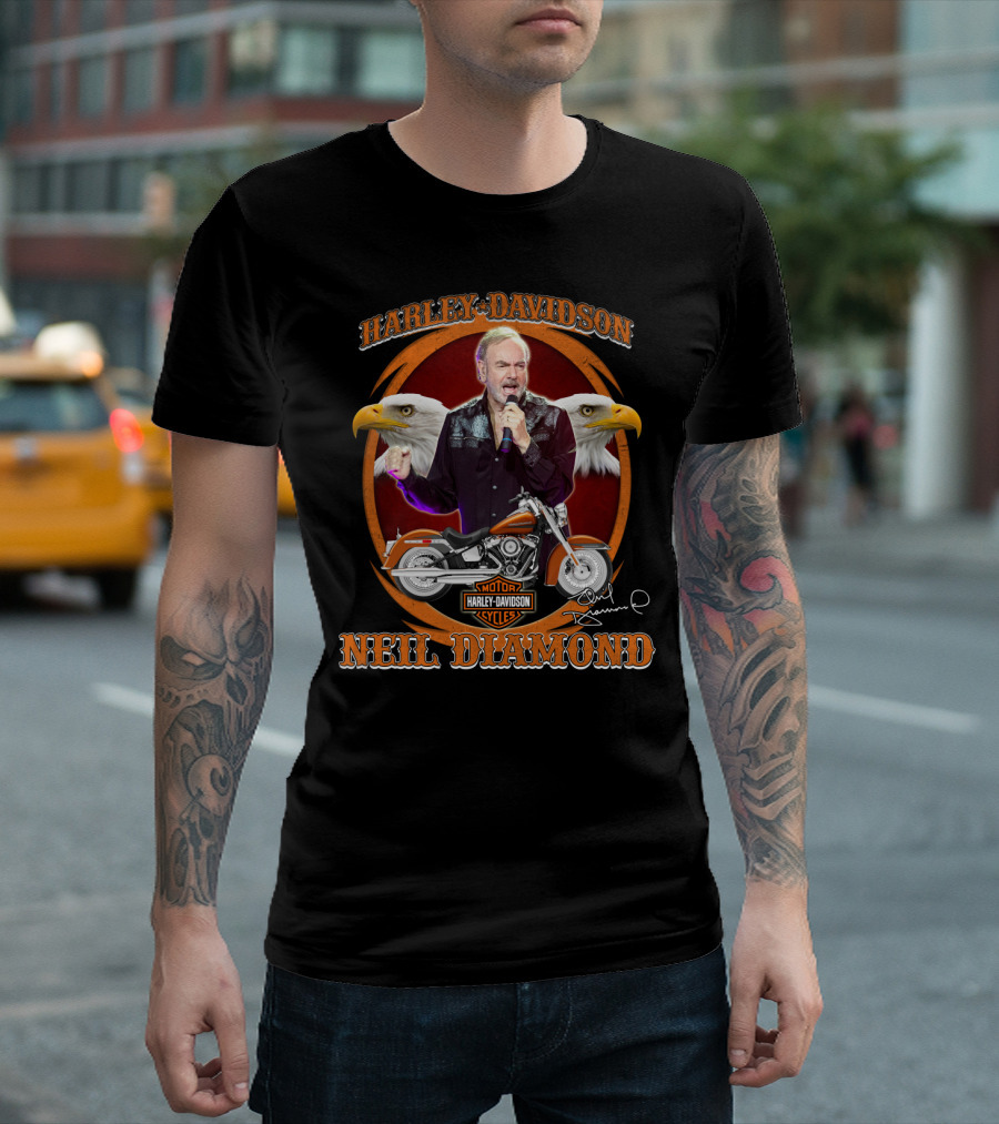 Harley Davidson Motor Cycles Neil Diamond Eagles T-Shirt