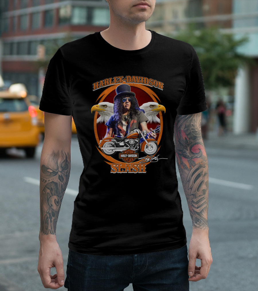 Harley Davidson Motor Cycles Slash Eagles T-Shirt